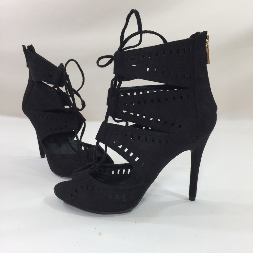 Zigisoho Lace Up Bootie Heels 8